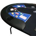 Poker Tisch "HARICOT BLUE" - mit klappbaren Beinen - Neopren Jersey Tischdecke - 9 Spieler + Dealer