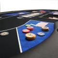 "HARICOT BLUE" Poker Table - with folding legs - neoprene jersey mat - 9 players + dealer.
