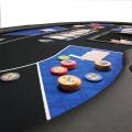 Mesa de pôquer "HARICOT BLUE" - com pernas dobráveis - tapete de neoprene - 9 jogadores + crupiê