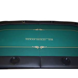 Dessus de table de poker "TOURNAMENT" - 200 cm x 100 cm - pliable - pour 10 joueurs