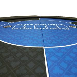 Topo de mesa de poker "NO LIMIT" redondo - 120 cm - dobrável - para 6 jogadores