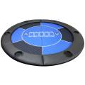 Dessus de table de poker "NO LIMIT" rond - 120 cm - pliable - pour 6 joueurs