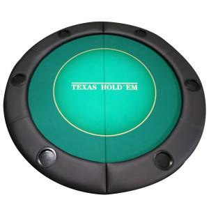 Dessus de table de poker "TOURNAMENT" rond - 120 cm - pliable - pour 6 joueurs