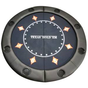 Dessus de table de poker "ÉCLIPSE" rond - 120 cm - pliable - pour 8 joueurs
