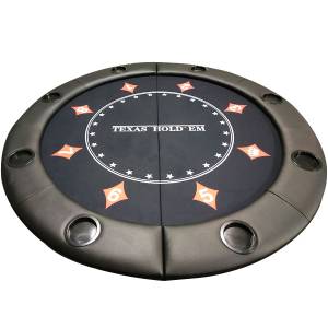 Dessus de table de poker "ÉCLIPSE" rond - 120 cm - pliable - pour 6 joueurs