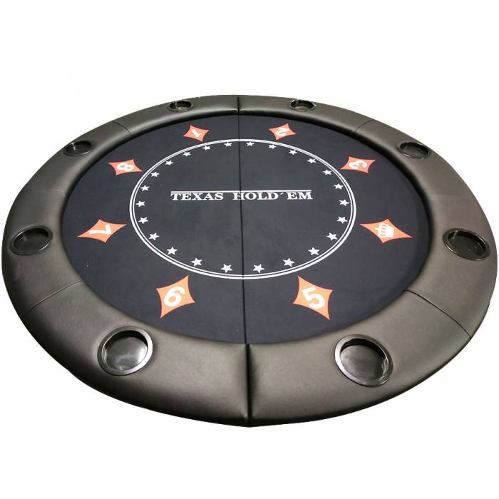 Tapete de poker "ECLIPSE" redondo - 120 cm - plegable - para 8 jugadores