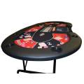 Pokerbord "HARICOT BLUE" - med fällbara ben - neoprenmatta - 9 spelare + dealer