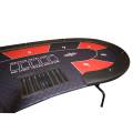 Mesa de póquer "HARICOT BLUE" - con patas plegables - tapete de neopreno jersey - 9 jugadores + repartidor