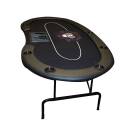 Table de poker haricot "SKULL" - avec pieds pliants - tapis jersey néoprène - 9 joueurs + dealer