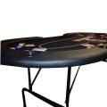 Table de poker haricot "SKULL" - avec pieds pliants - tapis jersey néoprène - 9 joueurs + dealer