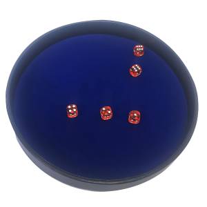 "ROUND" Dice Track - Blue leatherette and felt