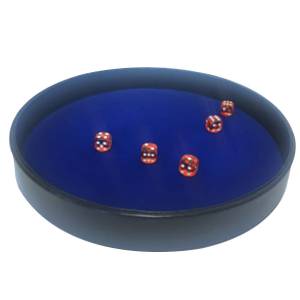 "ROUND" Dice Track - Blue leatherette and felt