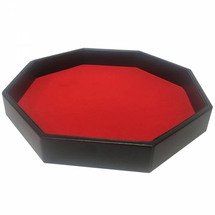 "OCTAGONAL" Des Track - faux leather and red felt