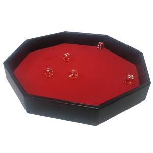 "OCTAGONAL" Des Track - faux leather and red felt