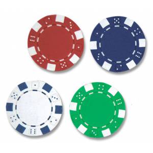 Maletín de 300 fichas de póker "DICE" - de plástico ABS con inserto metálico de 11,5g - viene con 2 barajas de cartas y accesori
