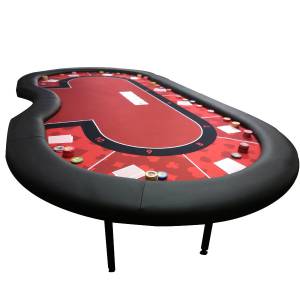 Pokertoernooi "RED" pokertafel - opklapbare poten - dealerpositie - 10 spelers