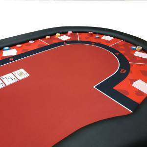 Mesa de póker de torneo "RED" - patas plegables - posición de repartidor - 10 jugadores