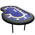 Mesa de póker de torneo "BLUE" - patas plegables - posavasos para el repartidor - 10 jugadores