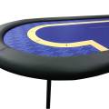 Mesa de póker de torneo "BLUE" - patas plegables - posavasos para el repartidor - 10 jugadores