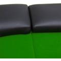 Oval "TRIO GREEN" poker table top - wooden base and felt cloth - foam faux leather edges - 180x90 cm.