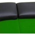 Oval "TRIO GREEN" Poker Table Top - wooden board and felt mat - foam leatherette edges - 180x90 cm.
