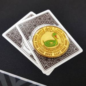 Card Guard "Serpente D'Oro" - 2 facce diverse - 50mm in ottone