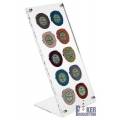 Plexiglass display stand for 10 poker chips.