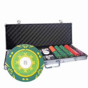 Mallette de 500 jetons de poker "SUNSHINE" - version TOURNOI - en clay composite 14 g - avec accessoires