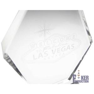 Trofeo di poker VINCITORE DEL TORNEO - in vetro - testo inciso - 20cm di altezza