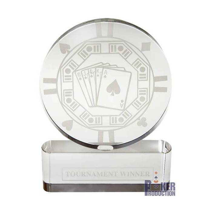 Trophée de poker Las Vegas – en verre -  22cm de haut