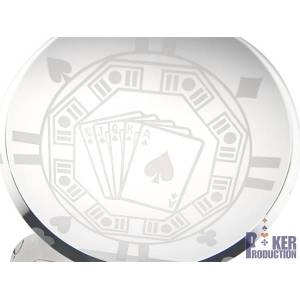Trophée de poker Las Vegas – en verre -  22cm de haut