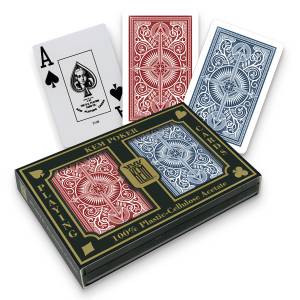 Duo pack Kem "ARROW JUMBO" - 2 barajas de 54 cartas 100% plástico - formato póker - 2 índices jumbo