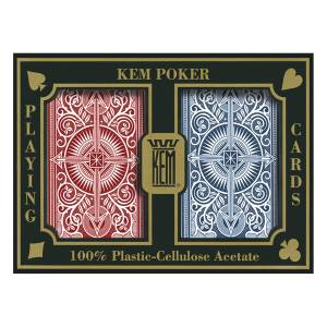 Duo-Pack Kem "ARROW JUMBO" - 2 Spiele à 54 Karten aus 100% Kunststoff - Pokernformat - 2 Jumbo-Indizes