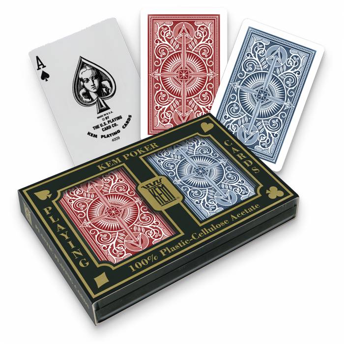 Duo pack Kem "ARROW" - Pack of 2 100% plastic playing card decks - poker size - in a plastic case - 2 standard indexes.