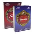 Duo Pack Fournier 54 deluxe playing cards - 2 packs of 54 plastic coated cardboard cards - bridge size - 4 standard indexes.