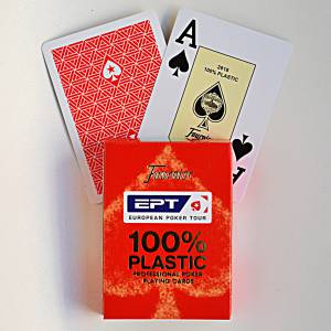 Fournier "EPT" BLEU - Jeu de 55 cartes 100% plastique – format poker - 2 index Jumbo