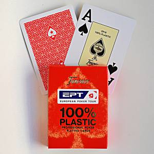 Fournier "EPT" - Pokerformat plastspelkort med 55 kort - 100% plast - 2 stora index