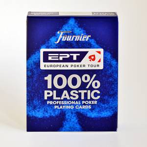 Fournier "EPT" BLEU - Jeu de 55 cartes 100% plastique – format poker - 2 index Jumbo