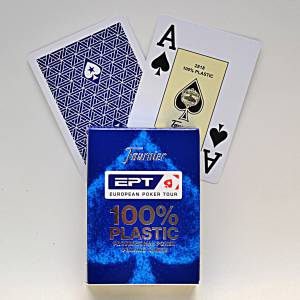 Fournier "EPT" BLEU - Jeu de 55 cartes 100% plastique – format poker - 2 index Jumbo