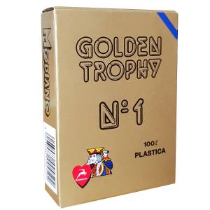 Modiano "GOLDEN TROPHY BRIDGE" - Juego de 55 cartas 100% plástico - formato bridge - 4 índices estándar.