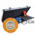 Pokerset met 500 "CHIPS PALACE" pokerchips - CASH GAME-versie - van klei-composiet 14 g - inclusief accessoires.