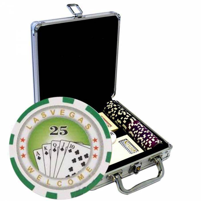 Valigetta da 100 fiches da poker "ROYAL FLUSH" - versione TORNEO - in ABS con inserto metallico da 12 g - con accessori.