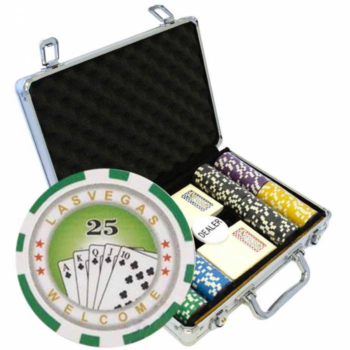 "ROYAL FLUSH" Tournament Edition 200-Piece Poker Set - ABS with 12g Metal Insert - with Accessories.