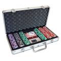 Caja de 300 fichas de póker "ROYAL FLUSH" - de plástico ABS con 11,5g - viene con 2 barajas de cartas y accesorios.