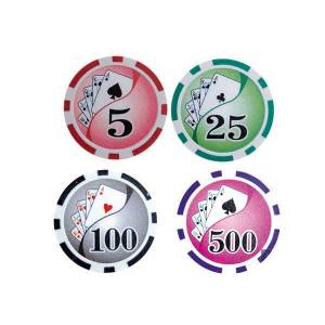 Maleta de 500 fichas de poker YING YANG - em plástico ABS, com inserção metálica - vem com 2 baralhos de cartas e acessórios.