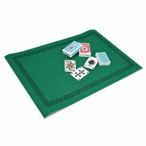 "TAPIS DE JEU + CARTES" - feutre vert - 40x60 cm - 2 jeux de cartes