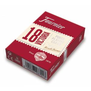 Fournier "18 VICTORIA" - a set of 54 plastic-coated cardboard cards - with 2 standard indexes.