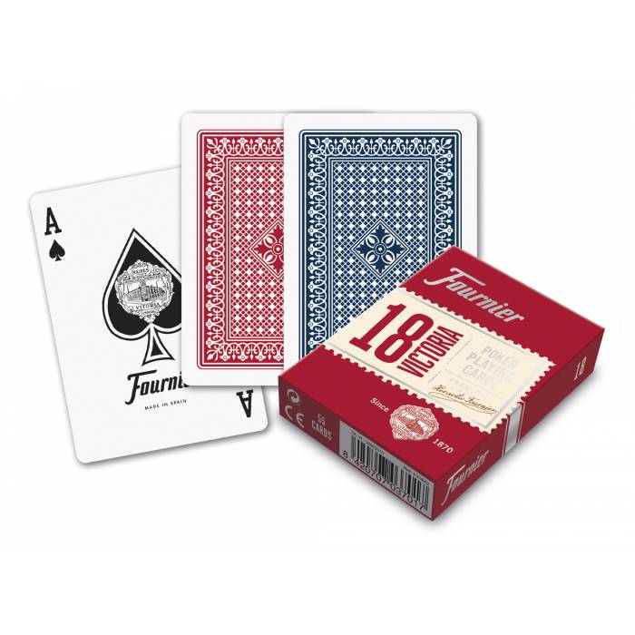 Fournier "18 VICTORIA" - jeu de 54 cartes cartonnées plastifiées -  2 index standard
