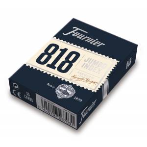 FOURNIER "818" - Kartenspiel mit 54 kartonierten Karten - 2 große Indizes
 Farbe-Schwarz