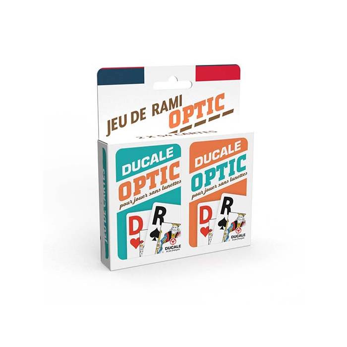 "JEU DE RAMI OPTIC" Ducale le jeu français - 2 jeux de 54 cartes